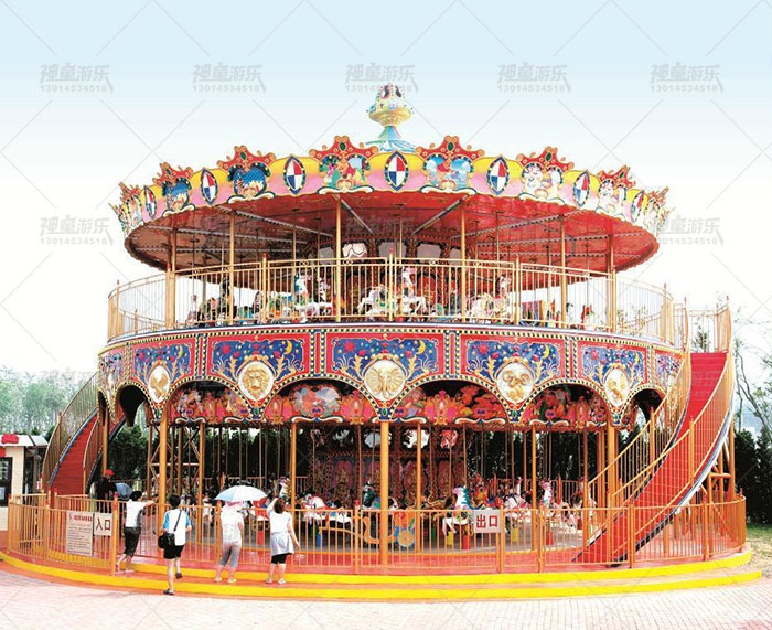 公园游乐设备双层转马
